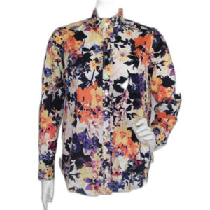 SIGNATURE COLLECTION Blouse, L, Long sleeve, small ruffle collar/placket